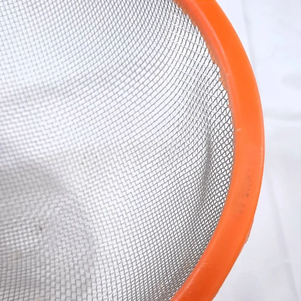 Sveico collander basket strainer orange plastic‎ metal Sweden Rostfri Vintage